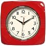Retro Square Clock - Red