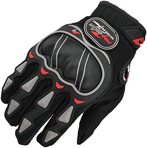 Deligloves Men Full Fingers Motor Cycling Hard Knuckle Protective Gloves Motorbike Gloves Black L