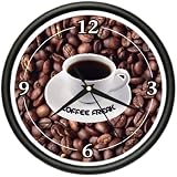 COFFEE Wall Clock shop cafe kitchen beans java mug