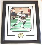 Fred Taylor Autographed Jacksonville Jaguars Action 8x10 Photo ~ Custom Framed with Team Medallion