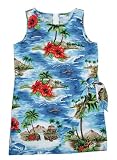 Red Hibiscus Island Girl's Hawaiian Aloha Sleeveless Faux Wrap Sarong Dress