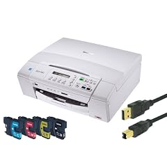 Brother Multifunktionsger�t DCP-195C (Drucker, Kopierer, Scanner) + 10 Youprint Patronen + 100 Blatt Fotopapier + USB-Kabel (Originalpatronen nicht im Lieferumfang)