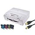 Brother Multifunktionsger�t DCP-195C (Drucker, Kopierer, Scanner) + 10 Youprint Patronen + 100 Blatt Fotopapier + USB-Kabel (Originalpatronen nicht im Lieferumfang)