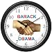 Black & White Handshake - Barack Obama - President Barack Obama Commemorative Wall Clock by WatchBuddy Timepieces (Black Frame)