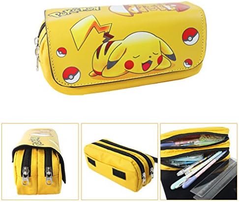 QM Pokemon Canvas Pencil Pen Bag Case Box Cosmetic Pouch Pocket Brush Holder Makeup Bags Pikachu