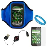 5180%2BJw2pXL. SL160  Durable Neoprene Exercise Workout Armband for Samsung Vibrant (Galaxy S) T Mobile Android Smartphone (Samsung T959) + Anti Glare Clear Screen Protector + Retractable USB Data Cable + SumacLife TM Wisdom Courage Wristband