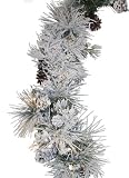 Good Tidings 4755614 Snowdrift Artificial Prelit Christmas Garland 9 Feet Long with Long Needles and Flocking