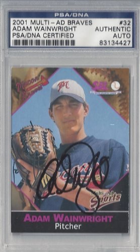 Adam Wainwright Autographed/Hand Signed 2001 Multi-Ad Sports Card PSA/DNA Slabbed