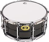  - Pork Pie Big Black Brass Snare Drum with Tube Lugs, Black with Chrome 6.5x14 Inches