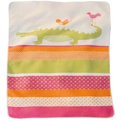 David Fussenegger Babydecke Juwel Krokodil und V�gel koralle pink orange, 70 x 90 cm