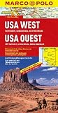 Marco Polo Kontinentalkarte USA West / Pazifikk&uuml;ste, Sierra Nevada, Rocky Mountains 1 : 2 000 000: Mit landschaftlich sch&ouml;nen Strecken und .. - .. - Ausklappen, Entfernungstabelle, Ortsregister - Mairdumont