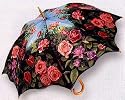 LAMPS BEAUTIFUL Rain or Sun Umbrella--Roses Garden Floral--Excellent customer service--see our feedback.