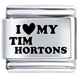 I Heart My Tim Hortons Laser Italian Charm Bracelet