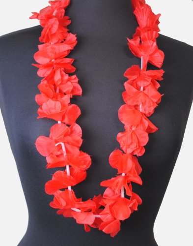 Immerschön Hawaii-Kette Blumenkette rot Sommer Party Fasching Karneval