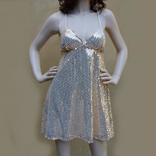 New Unique Sexy Sequined Gold Cocktail Evening Mini Dress Cheap