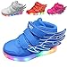 Kid boy girl LED light up sneaker athletic wings shoe High Student dance Boot USB Charge