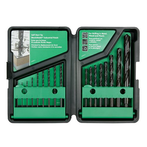 Hitachi 728081 17-Piece Split Point Black Oxide Shield Drill Bit Set