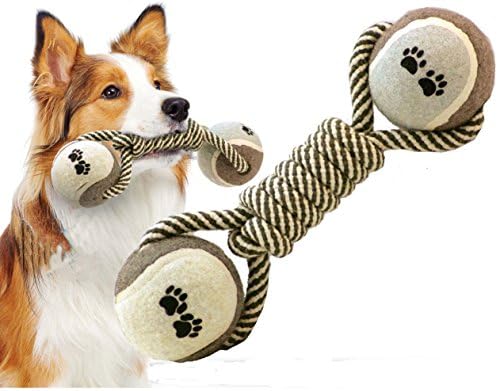 Pet Puppy Dog Cotton Rope Chew Bone Toys Teeth Cleaning Play Knotted Ball