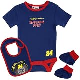 Chase Authentics Jeff Gordon Newborn/Infant Creeper, Bib & Bootie Set