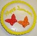 Cookie Cake Pie with Snicker Doodle Cookie and Carrot Cake 9"-Topped with Tropical Punch and Orange Butterfly Lollipop