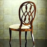 IMAGE OF American Drew Bob Mackie Signature Splat Back Fabric Formal Side Chair in Rosewood Finish