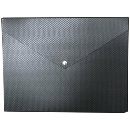Medium Black Kraft Textured Dots Snap Closure Portfolio (9 1/4 x 12 1/4 x 1/2) - Sold Individually