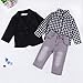 Rorychen Fashion Plaid 3pcs Clothing Sets(Outerwear,Shirt,Jeans Trousers)