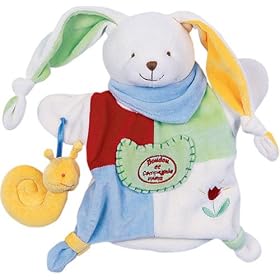 Doudou et Compagnie PUP1623 25cm Rabbit and Snail Puppet