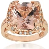 Michael Valitutti 14K Rose Gold Cushion Cut Morganite & Diamond Ring - SIZE 7
