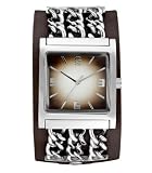 G by GUESS Brown Cuff Watch with Chain Details