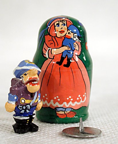 Childrens Toyshop  Toys : Mini Nutcracker Prince Russian Nesting Doll 2pc./1.5"