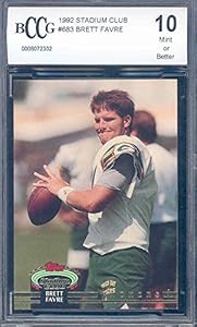 1992 stadium club #683 BRETT FAVRE packers BGS BCCG 10 Graded Card