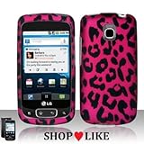 Rubberized Hot Pink Black Leopard Snap on Design Case Hard Case Skin Cover  ....