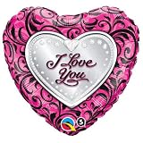 I Love You Filigree Valentine Heart 18" Mylar Balloon