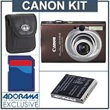 Canon Powershot SD1100 IS Digital Elph Camera, - Brown - Refurbished by Canon U.S.A. with 4GB SD Memory Card, Camera Case, Spare NB-4L Type Lithium-ion Battery,