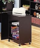 Black Finish Home Office Utility Cart Printer Stand with Casters