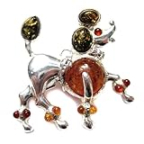 IMAGE OF Multicolor Amber Sterling Silver Museum Collection Classic Poodle Pin 19th Century