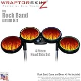 Fire on Black Skin by WraptorSkinz fits Rock Band Drum Set for Nintendo Wii, XBOX 360, PS2 & PS3 (DR