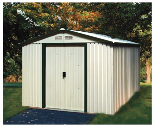 DuraMax Model 50311 8×8 Titan Metal Shed, green trim