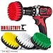4in 4 Piece Soft, Medium and Stiff Power Scrubbing Brush Drill Attachment for Cleaning Showers, Tubs, Bathrooms, Tile, Grout, Carpet, Tires, Boats by DrillStuff
