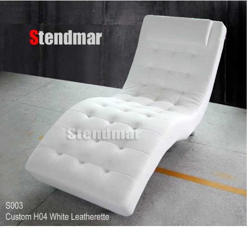 Modern White Leatherette Lounge Chaise S003WT Modern White Leatherette Lounge Chaise S003WT