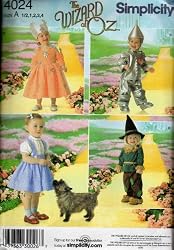 Wizard of Oz Simplicity Toddlers Pattern