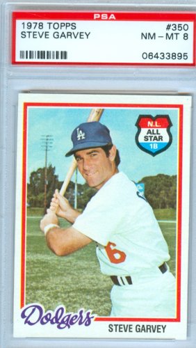 1978 Topps #350 Steve Garvey Los Angeles Dodgers Baseball Card PSA 8 NM-MT