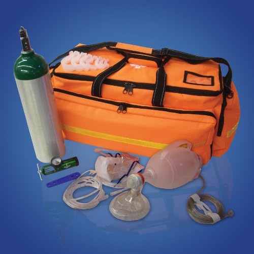 Lightning X EMS First Responder Stocked First Aid Oxygen Airway Medical Bag Kit #7 - Blue