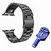 HCcolo Apple Watch Band, HCE Stainless Steel Link Bracelet, Sport Bands for iWatch All Models, Double Button Folding Clasp - 42mm - Black
