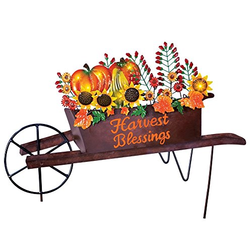Autumn Harvest Wheelbarrow Yard Stake