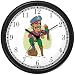 Pirate with Peg Leg Holding Parrot - Pirate Theme Wall Clock by WatchBuddy Timepieces (White Frame)