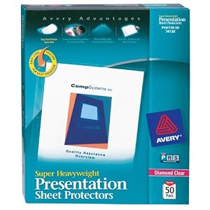 Avery Diamond Clear Super Heavyweight Sheet Protectors, Acid Free, Box of 50 (74130)