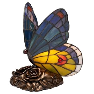 Quoizel Blue Butterfly Tiffany 1 Light Accent Lamp