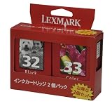 Lexmark 18C0560 32+33 �֥�å�+���顼�����ȥ�å� 2�ĥѥå� 18C0560